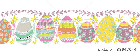 vector seamless border. Happy Easter day 38947044