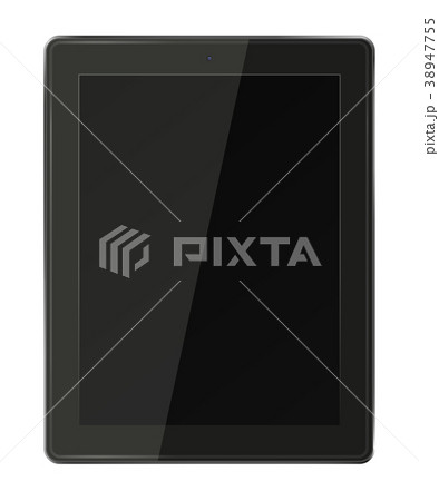 Tablet pc computer with black screen isolated on white background.  38947755