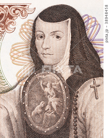 Juana de Asbaje portrait from old Mexican money  38948458