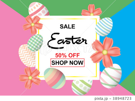 Easter sale background template 50% offer 38948723