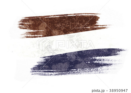 Art brush watercolor painting of Netherlands flag 38950947