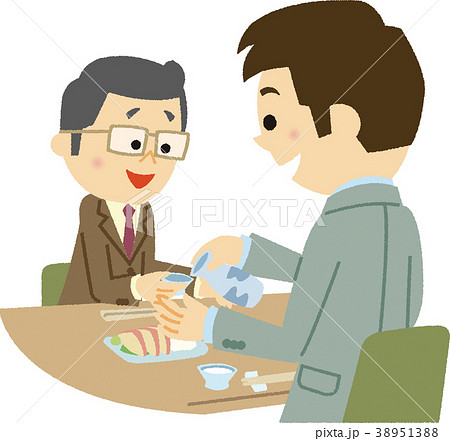 イラスト素材　得意先と一杯 38951388