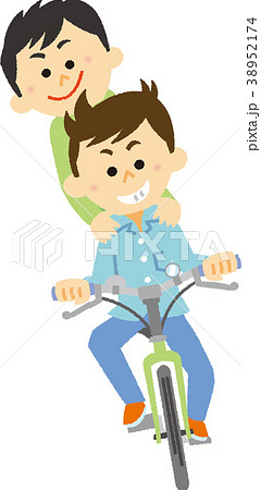 Illustration Material Bicycle Two People Stock Illustration