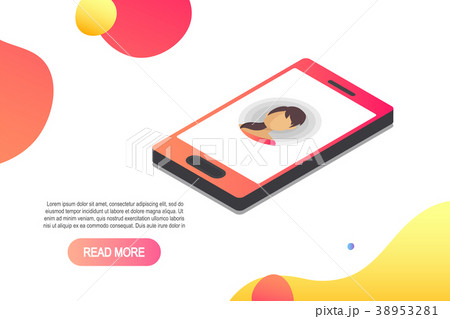 Isometric concept with smartphone  38953281