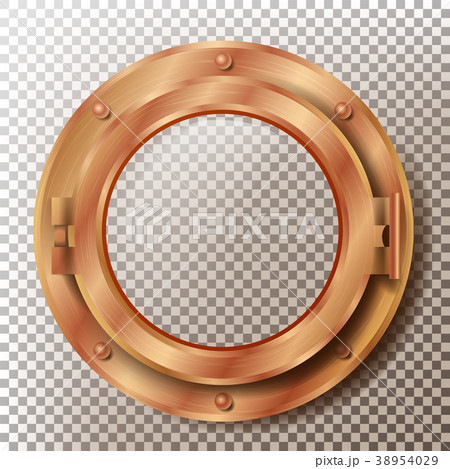 Porthole Vector. Round Brass, Bronze, Copper 38954029
