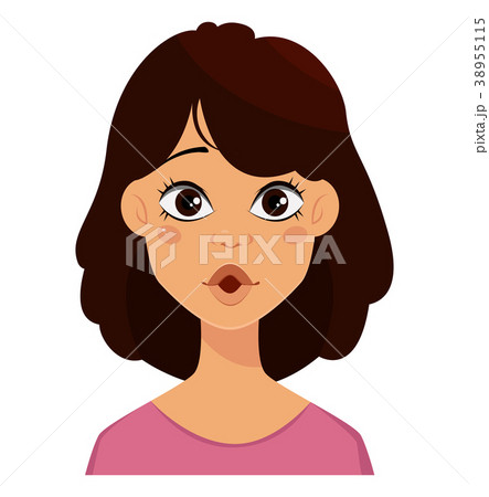 Face expressions of a cute woman 38955115