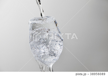 炭酸水をグラスに注ぐの写真素材 3560