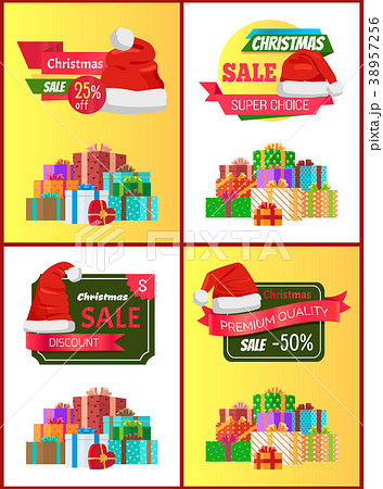 Christmas Discount Festive Posters with Presents 38957256