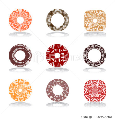 Design elements set. Rotation patterns. 38957768