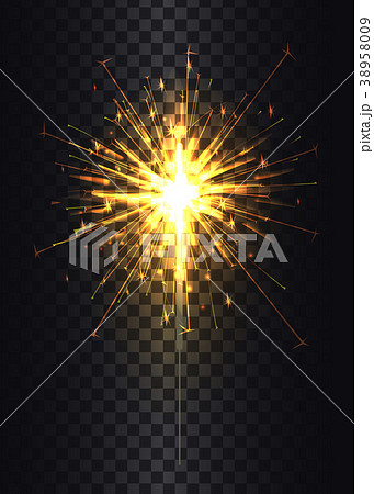 Sparkler on Stick Poster, Vector Illustration 38958009