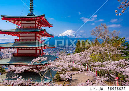 富士と桜 38958025