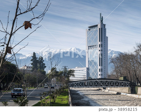 downtown street in santiago de chile  38958215