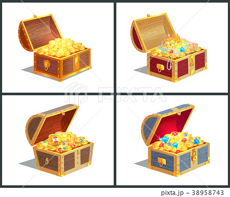 Treasure Box Poster Collection Vector Illustration 38958743
