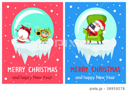 Merry Christmas Happy New Year Santa Elf Banners Merry Christmas Happy New Year Santa Elf Banners 38959278