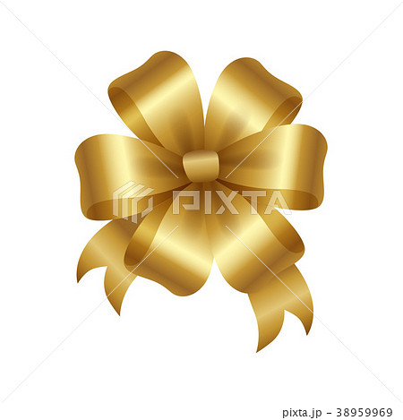 Golden Bow Knot with Five Loop Vector Illustration Golden Bow Knot with Five Loop Vector Illustration 38959969