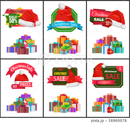 Festive Christmas Sale Announcement Posters Set 38960078
