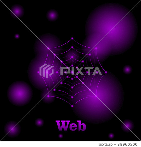 Vector image of a polygonal web of pink color on a 38960500