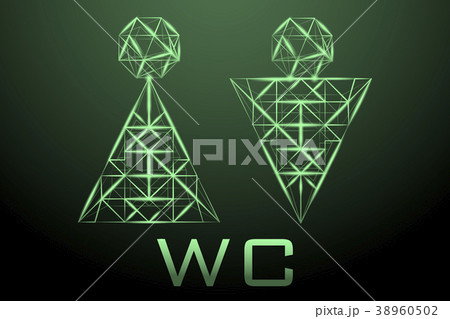 Polygonal abstract background image of a man and a 38960502