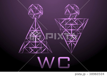 Polygonal abstract background image of a man and a 38960504