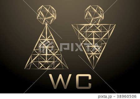 Polygonal abstract background image of a man and a 38960506