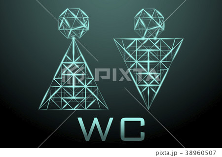 Polygonal abstract background image of a man and a 38960507