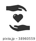 Vector hand icon surround the heart from above and 38960559