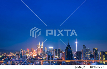 Cityscape of Kuala lumpur city skyline at night 38960773
