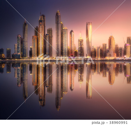 Dubai Marina bay view from Palm Jumeirah, UAE 38960991