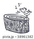 bird on a tree log black 38961382