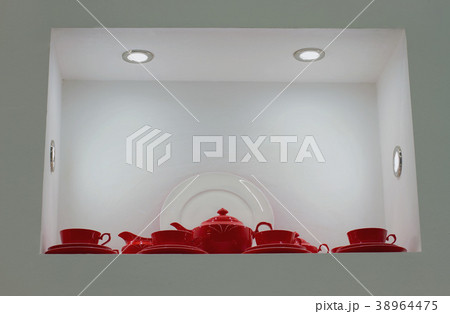 red tea set 38964475