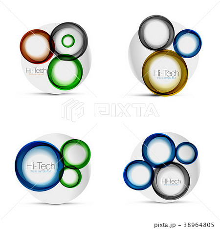 Set of circle web layouts - digital techno round 38964805