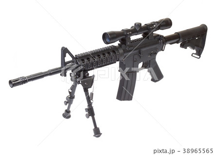 rifle with bipod isolated on a white background 38965565
