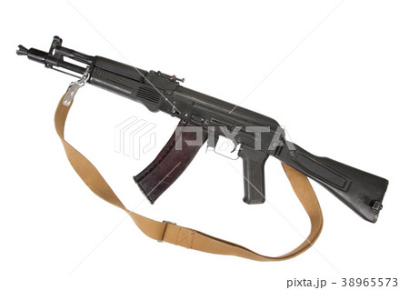 russian kalashnikov AK assault rifle on white 38965573