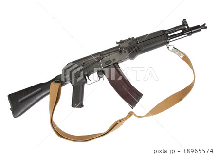 russian kalashnikov AK assault rifle on white 38965574