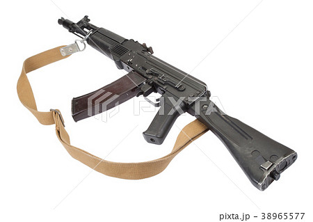 russian kalashnikov AK assault rifle on white russian kalashnikov AK assault rifle on white 38965577