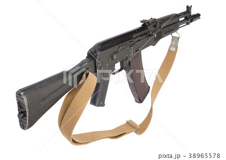 russian kalashnikov AK assault rifle on white russian kalashnikov AK assault rifle on white 38965578