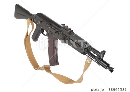 russian kalashnikov AK assault rifle on white 38965581