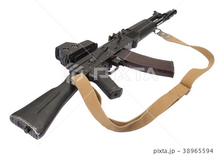 modern kalashnikov assault rifle on white 38965594