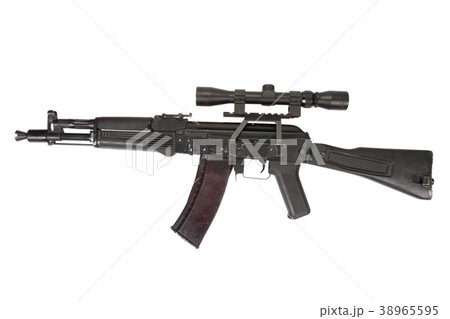 modern kalashnikov assault rifle on white 38965595