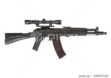 modern kalashnikov assault rifle on white modern kalashnikov assault rifle on white 38965596