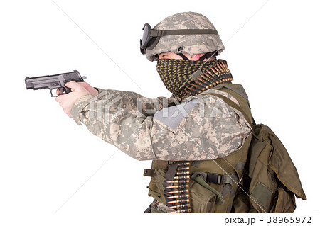 U.S. Army Infantryman on white background U.S. Army Infantryman on white background 38965972