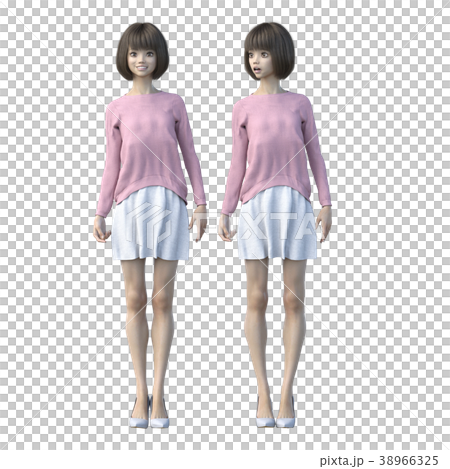 O腿女性比較perming3DCG插圖素材 O腿女性比較perming3DCG插圖素材 38966325