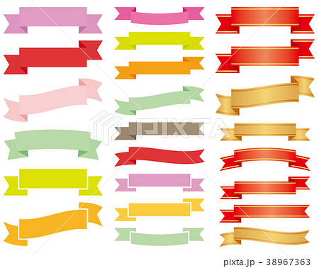 基本のリボン見出しのイラスト素材 38967363 Pixta