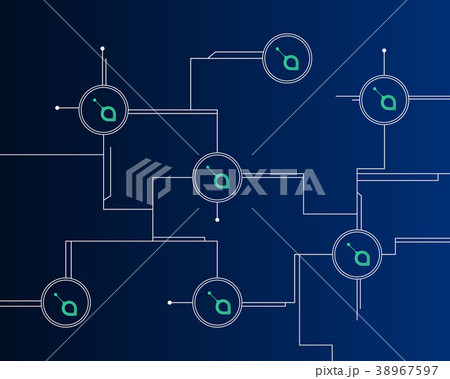 Siacoin Blockchain Cryptocurrency On Darkのイラスト素材