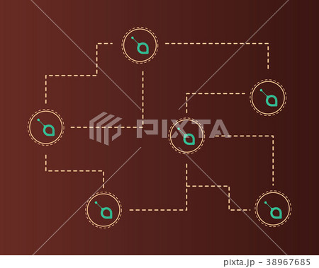 Siacoin Blockchain Cryptocurrency On Brownのイラスト素材