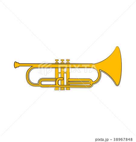 Isolated cornet sketch. Musical instrument 38967848