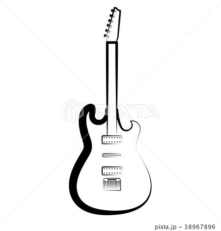 Electric guitar outline. Musical instrument 38967896