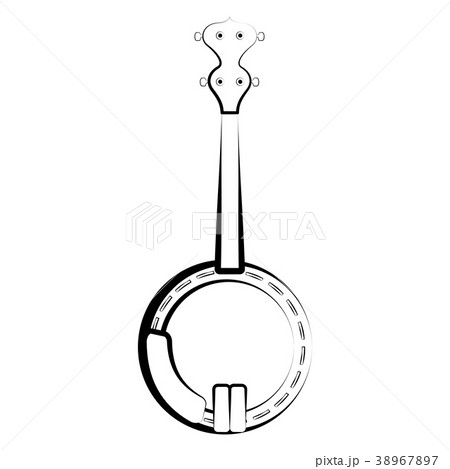Isolated banjo outline. Musical instrument Isolated banjo outline. Musical instrument 38967897