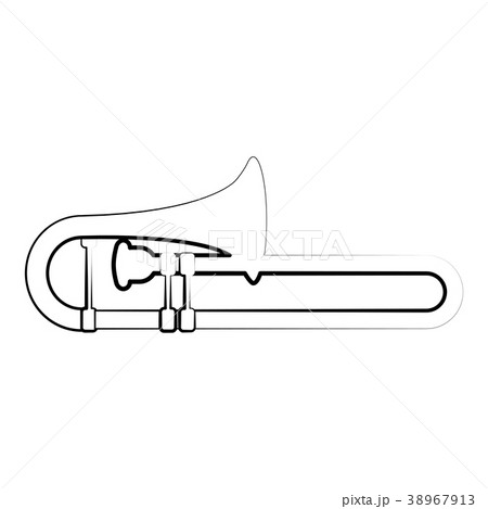 Isolated trombone outline. Musical instrument 38967913
