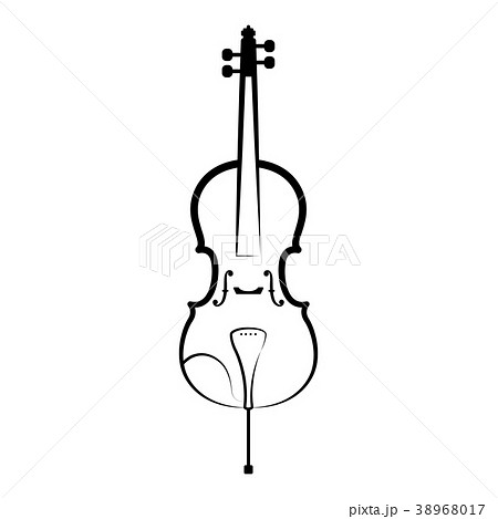 Isolated cello outline. Musical instrument 38968017